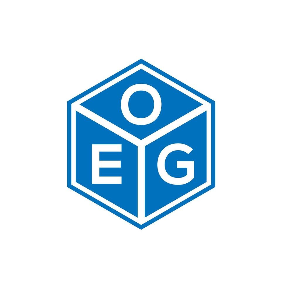 création de logo de lettre oeg sur fond noir. concept de logo de lettre initiales créatives oeg. conception de lettre oeg. vecteur