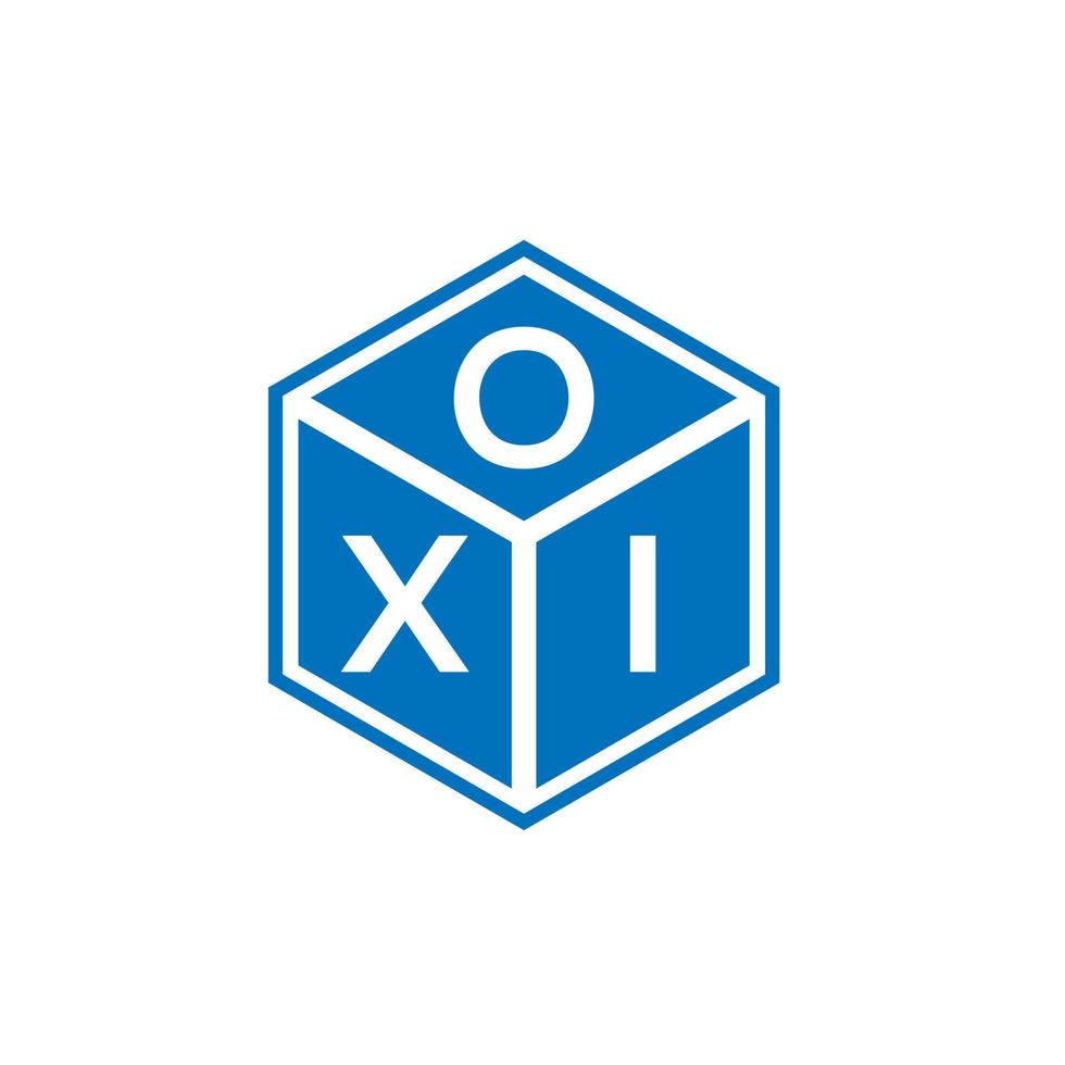création de logo de lettre oxi sur fond noir. concept de logo de lettre initiales créatives oxi. conception de lettre oxi. vecteur