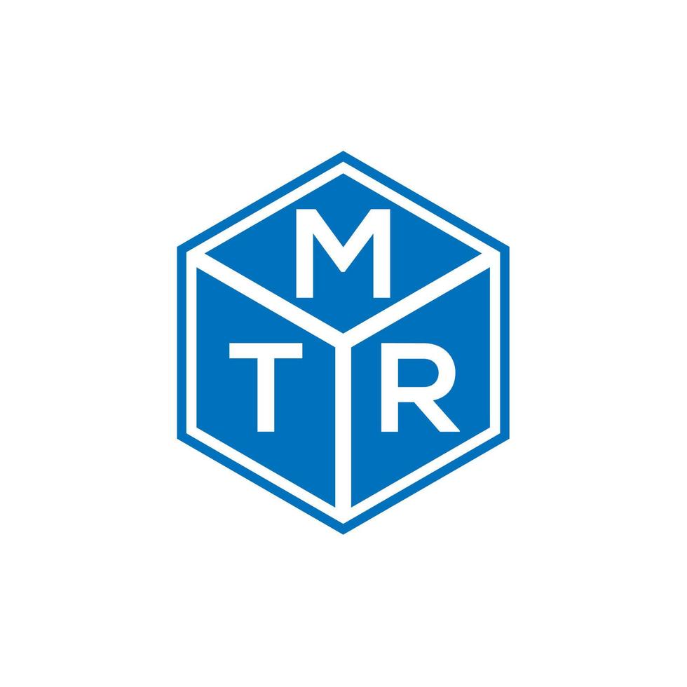 création de logo de lettre mtr sur fond noir. concept de logo de lettre initiales créatives mtr. conception de lettre mtr. vecteur
