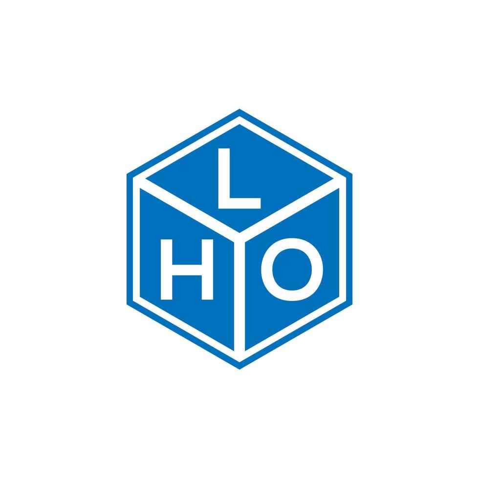 création de logo de lettre lho sur fond noir. concept de logo de lettre initiales créatives lho. conception de lettre lho. vecteur