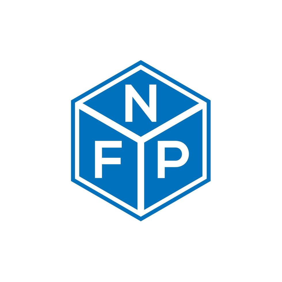 création de logo de lettre pfn sur fond noir. concept de logo de lettre initiales créatives nfp. conception de lettre pfn. vecteur