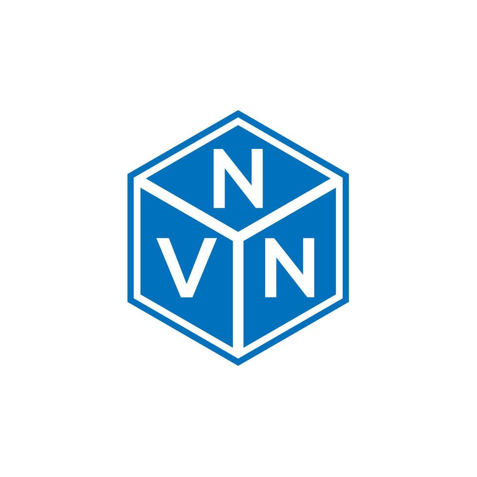 création de logo de lettre nvn sur fond noir. concept de logo de lettre initiales créatives nvn. conception de lettre nvn. vecteur