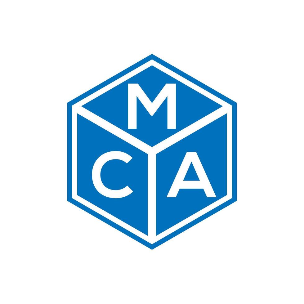 création de logo de lettre mca sur fond noir. concept de logo de lettre initiales créatives mca. conception de lettre mca. vecteur