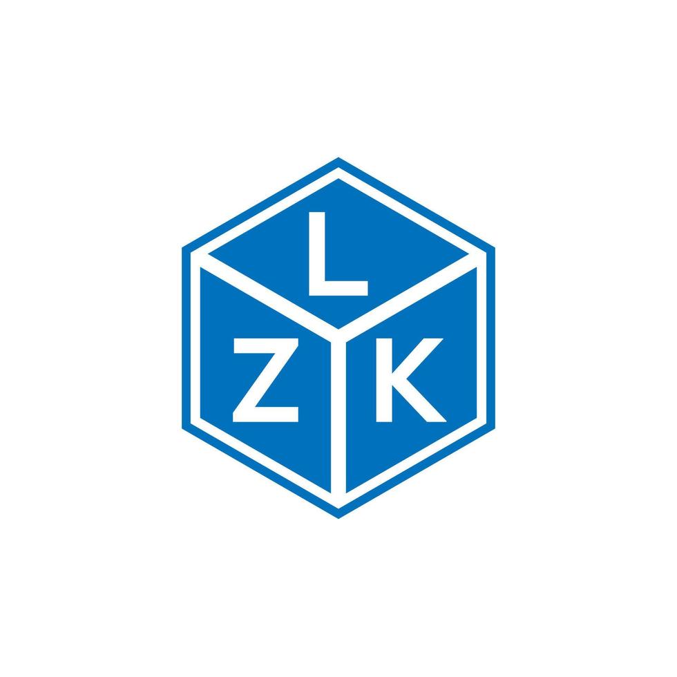 création de logo de lettre lzk sur fond noir. concept de logo de lettre initiales créatives lzk. conception de lettre lzk. vecteur