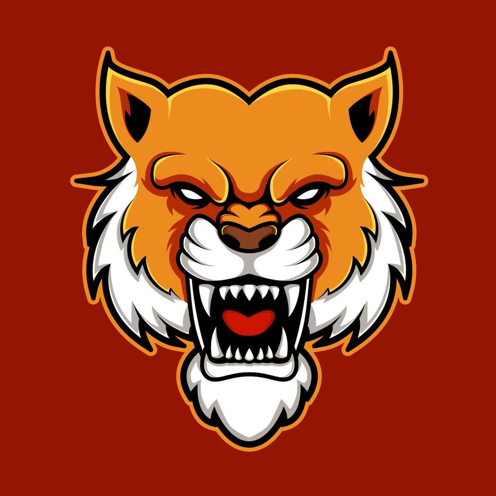 mascotte d'animal de tigre de tête pour l'illustration vectorielle de logo de sports et d'esports vecteur