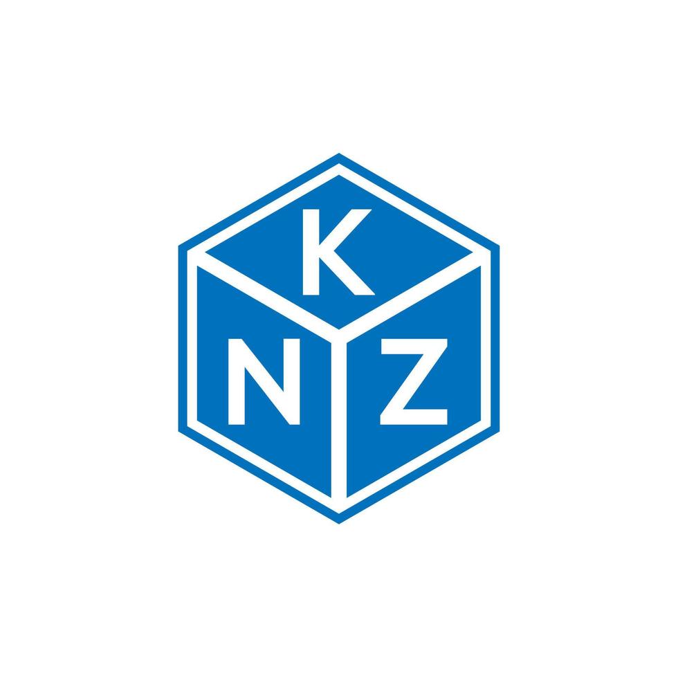 création de logo de lettre knz sur fond noir. concept de logo de lettre initiales créatives knz. conception de lettre knz. vecteur