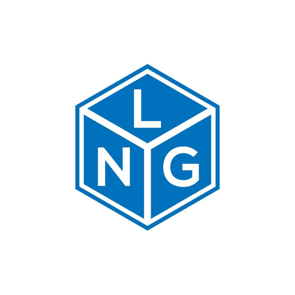création de logo de lettre lng sur fond noir. concept de logo de lettre initiales créatives lng. conception de lettre lng. vecteur