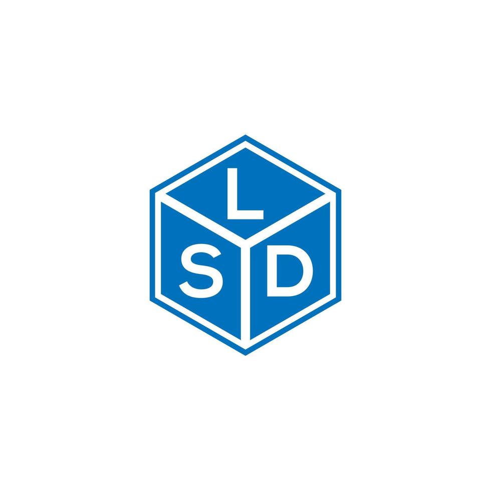 création de logo de lettre lsd sur fond noir. concept de logo de lettre initiales créatives lsd. conception de lettre lsd. vecteur