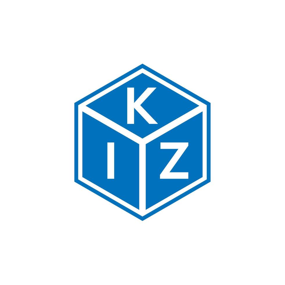 création de logo de lettre kiz sur fond noir. concept de logo de lettre initiales créatives kiz. conception de lettre kiz. vecteur