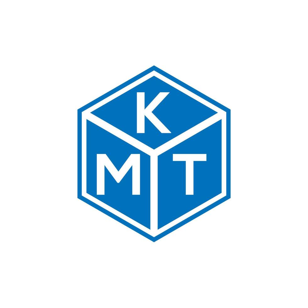 création de logo de lettre kmt sur fond noir. concept de logo de lettre initiales créatives kmt. conception de lettre kmt. vecteur