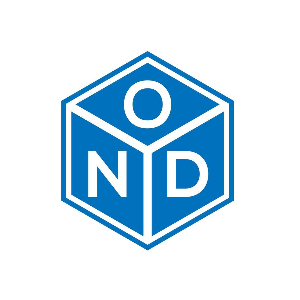 création de logo de lettre ond sur fond noir. concept de logo de lettre initiales créatives ond. deuxième conception de lettre. vecteur