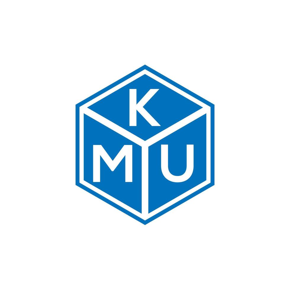 création de logo de lettre kmu sur fond noir. concept de logo de lettre initiales créatives kmu. conception de lettre kmu. vecteur