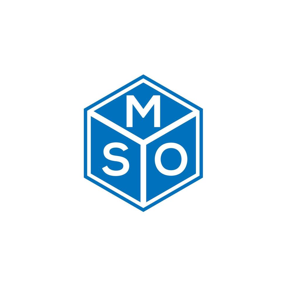 création de logo de lettre mso sur fond noir. concept de logo de lettre initiales créatives mso. conception de lettre mso. vecteur