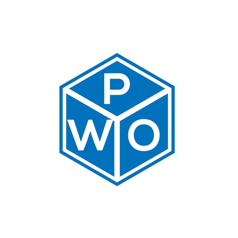 création de logo de lettre pwo sur fond noir. concept de logo de lettre initiales créatives pwo. conception de lettre pwo. vecteur