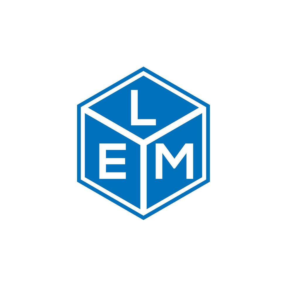 création de logo de lettre lem sur fond noir. concept de logo de lettre initiales créatives lem. conception de lettre lem. vecteur