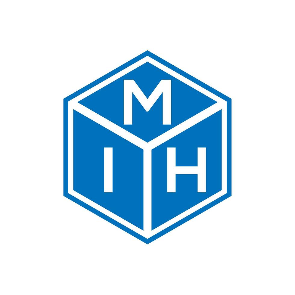 création de logo de lettre mih sur fond noir. concept de logo de lettre initiales créatives mih. conception de lettre mih. vecteur