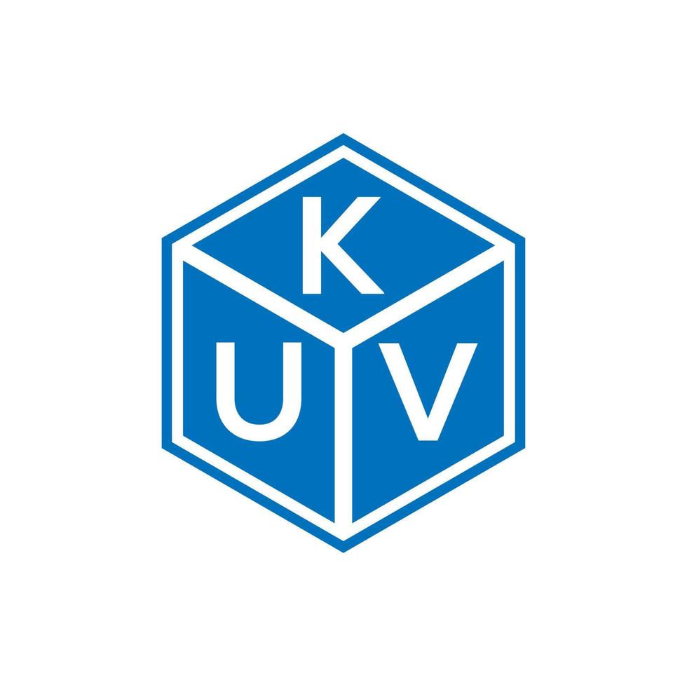 création de logo de lettre kuv sur fond noir. kuv concept de logo de lettre initiales créatives. conception de lettre kuv. vecteur