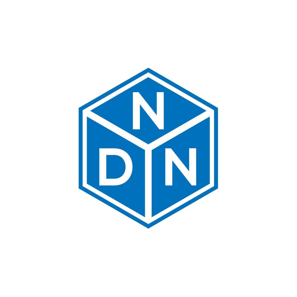 création de logo de lettre ndn sur fond noir. concept de logo de lettre initiales créatives ndn. conception de lettre ndn. vecteur