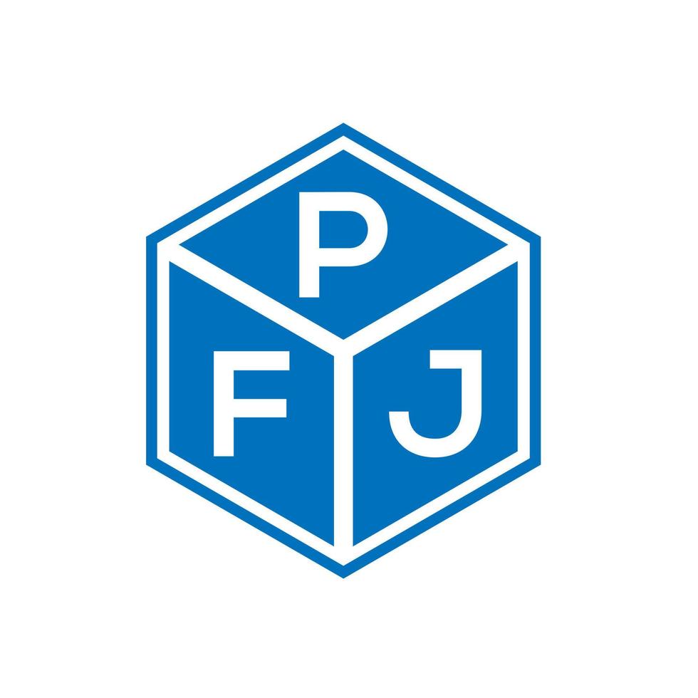 création de logo de lettre pfj sur fond noir. concept de logo de lettre initiales créatives pfj. conception de lettre pfj. vecteur