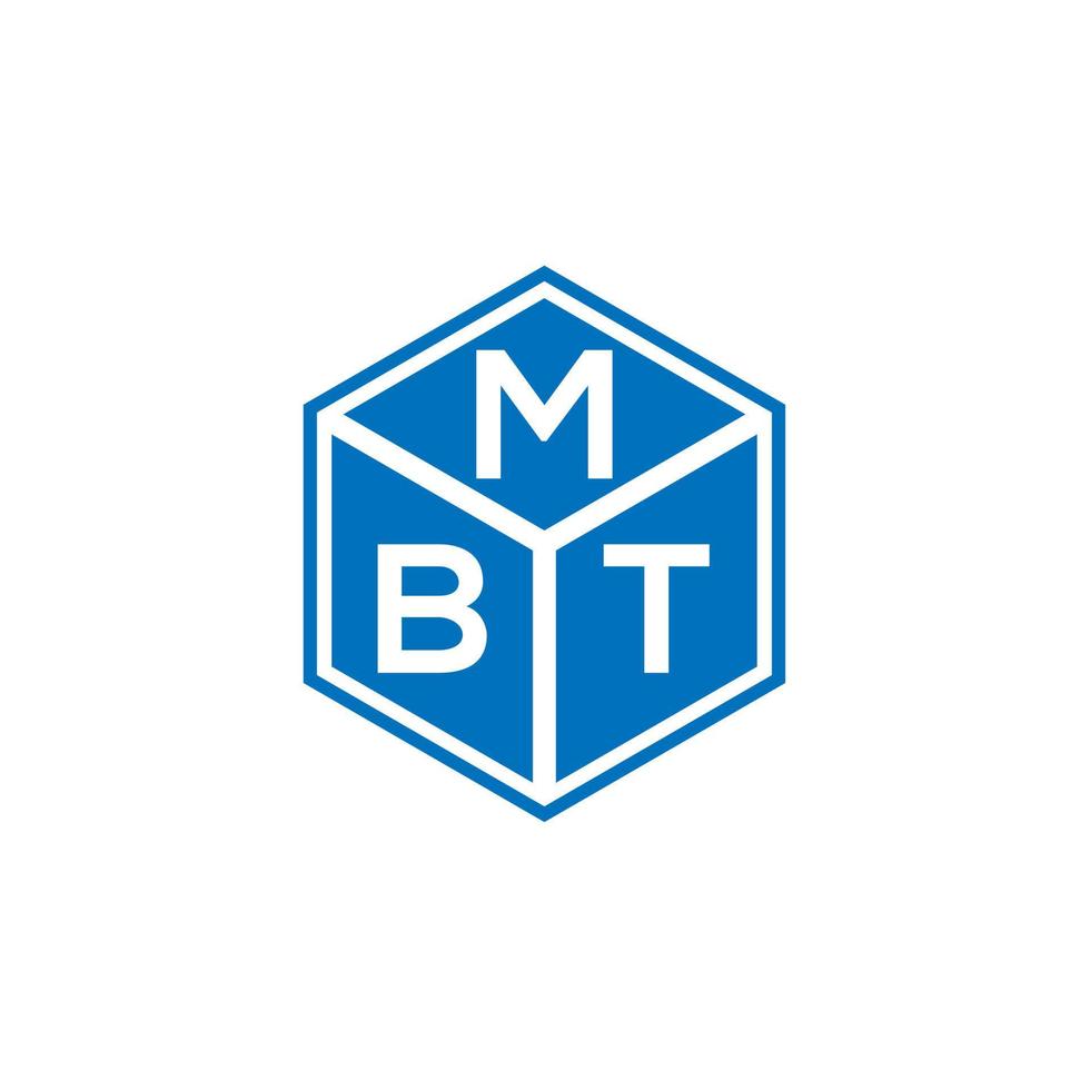 création de logo de lettre mbt sur fond noir. concept de logo de lettre initiales créatives mbt. conception de lettre mbt. vecteur