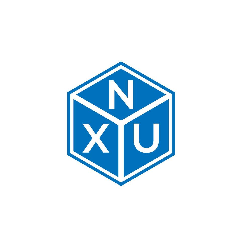 création de logo de lettre nxu sur fond noir. concept de logo de lettre initiales créatives nxu. conception de lettre nxu. vecteur