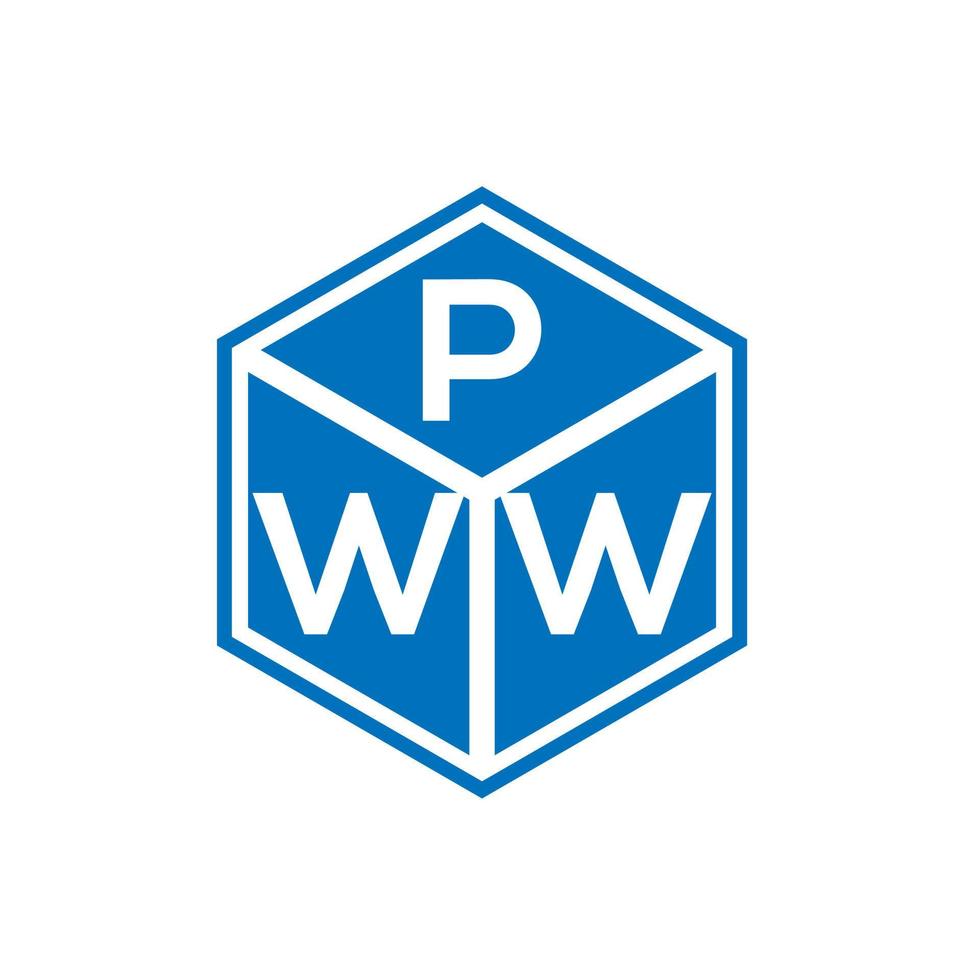 création de logo de lettre pww sur fond noir. concept de logo de lettre initiales créatives pww. conception de lettre pww. vecteur