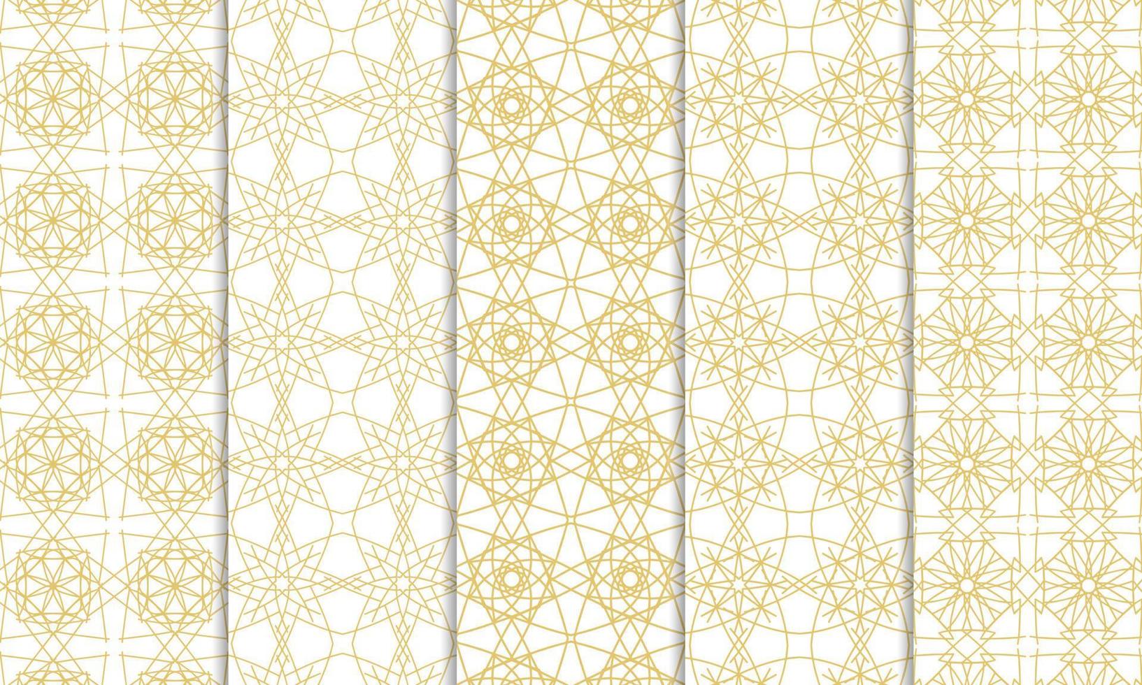 ensemble de motifs islamiques, ornementaux, artistiques, de décoration et sans soudure. parfait pour le fond, le tissu, etc. vecteur