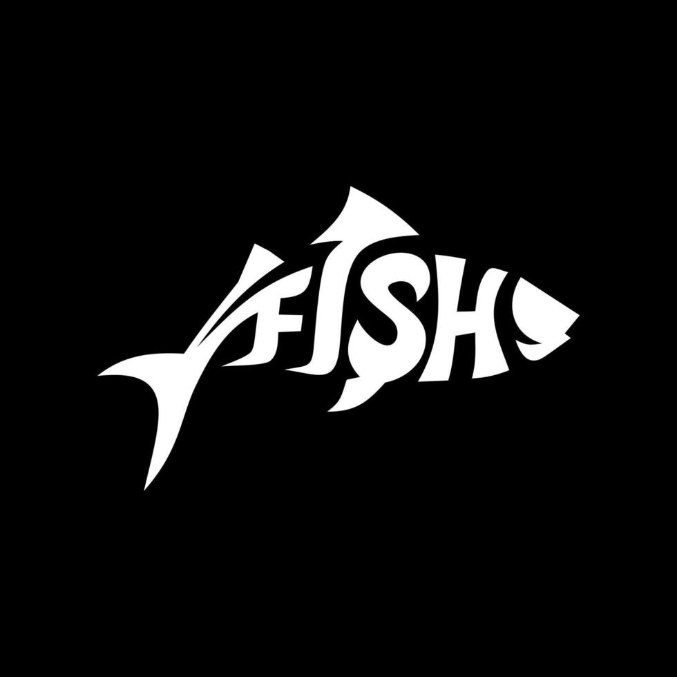 poisson. une illustration d'un logo de poisson avec une variété de lettres qui composent un poisson vecteur