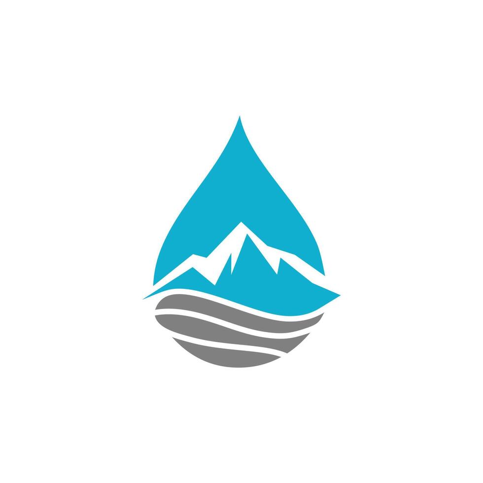 lac de montagne. une illustration de logo d'une combinaison de montagnes et d'eau vecteur