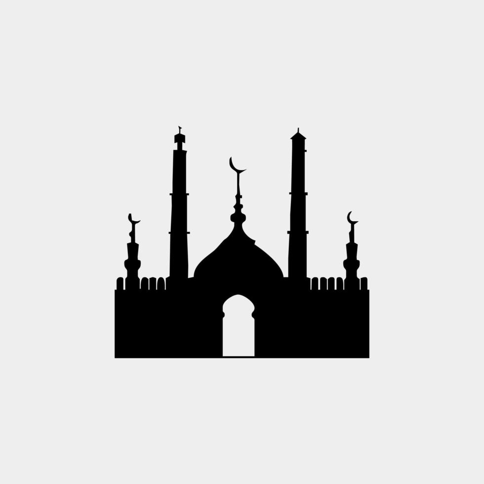 silhouette de la mosquée. éléments de conception de la mosquée vecteur