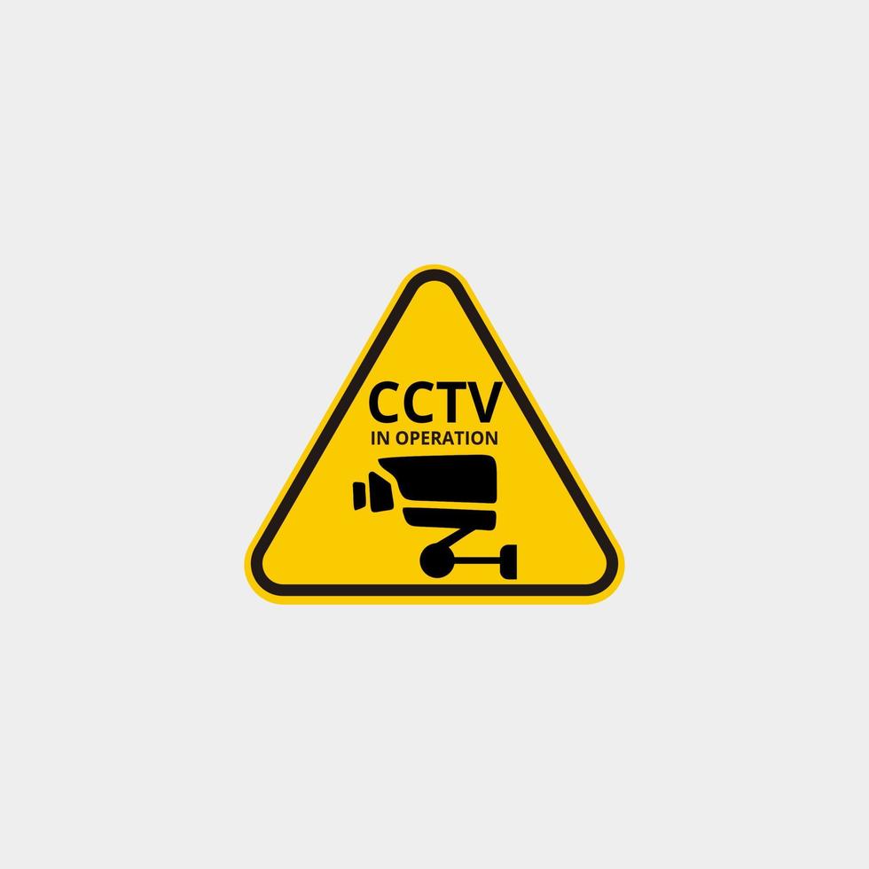 conception d'illustration d'avertissement de vidéosurveillance. avertissement d'autocollant de vidéosurveillance vecteur