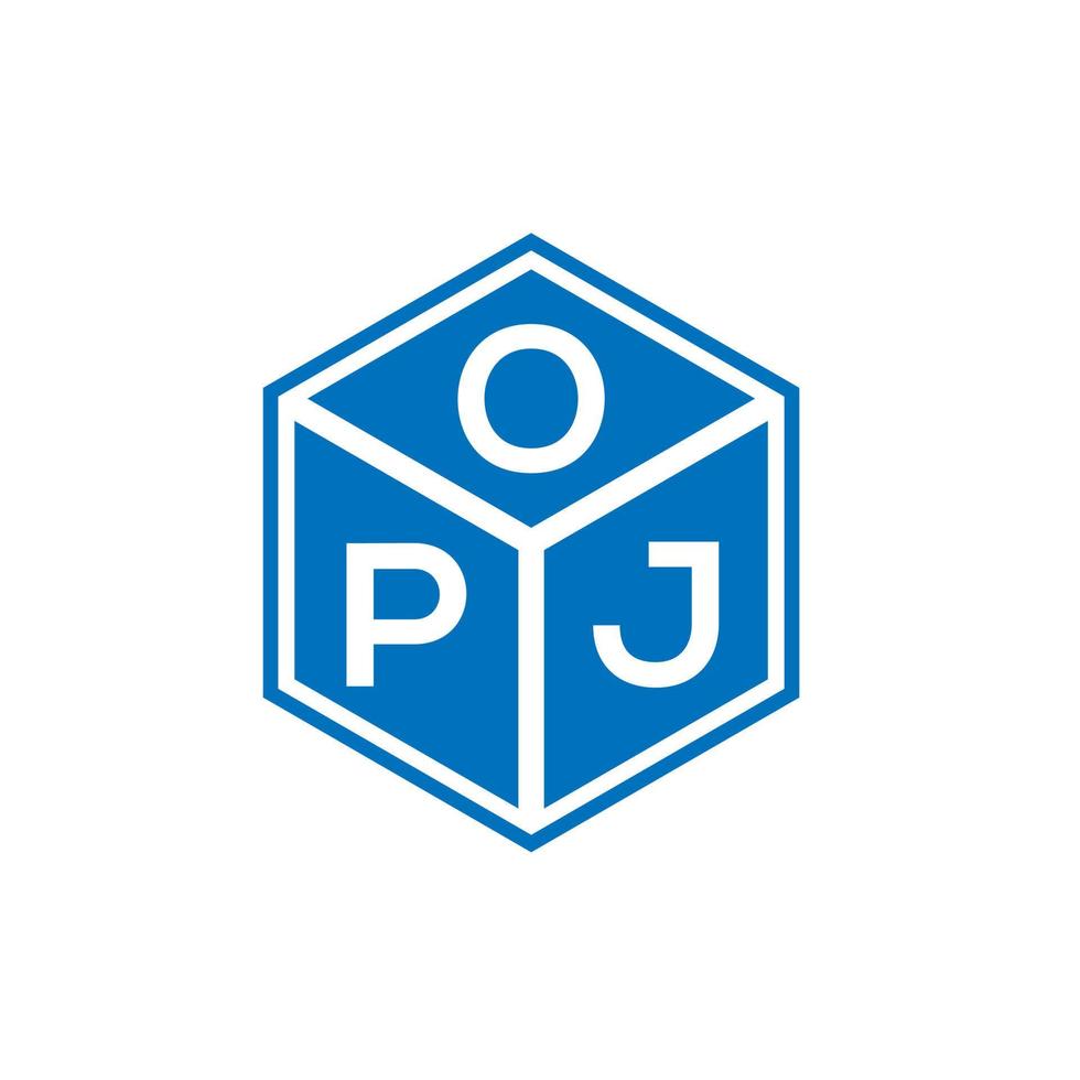 création de logo de lettre opj sur fond noir. concept de logo de lettre initiales créatives opj. conception de lettre opj. vecteur