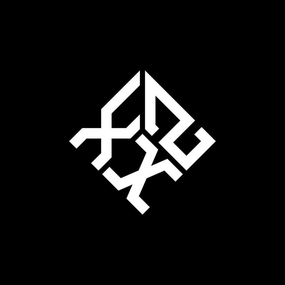 création de logo de lettre xzx sur fond noir. concept de logo de lettre initiales créatives xzx. conception de lettre xzx. vecteur