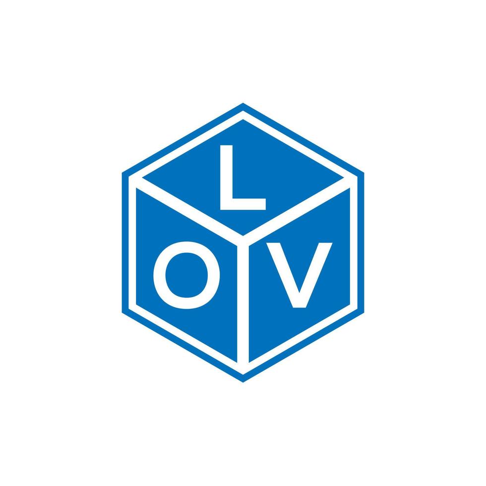 création de logo de lettre lov sur fond noir. concept de logo de lettre initiales créatives lov. conception de lettre d'amour. vecteur