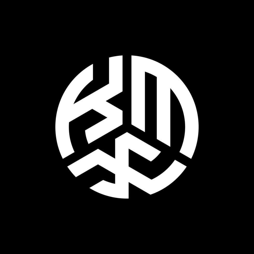 création de logo de lettre kmx sur fond noir. concept de logo de lettre initiales créatives kmx. conception de lettre kmx. vecteur