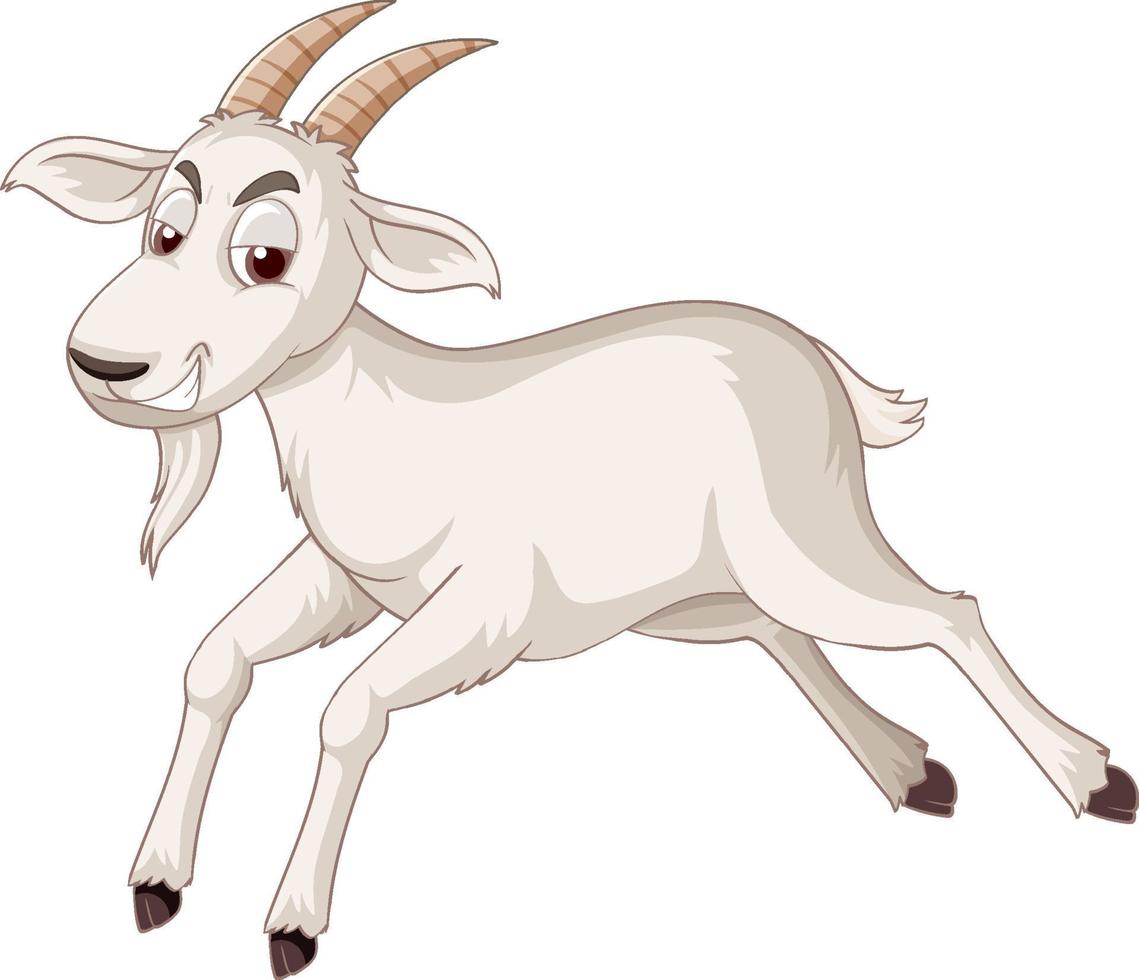 un personnage de dessin animé de chèvre blanche vecteur