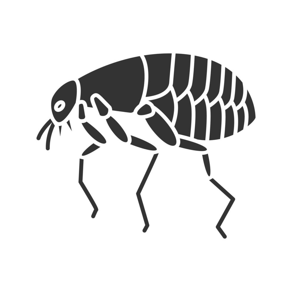 icône de glyphe de puce. parasite des animaux de compagnie. symbole de la silhouette. espace négatif. illustration vectorielle isolée vecteur