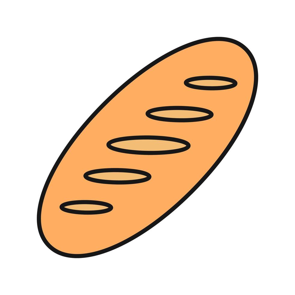icône de couleur de pain de pain. pâtisserie. illustration vectorielle isolée vecteur