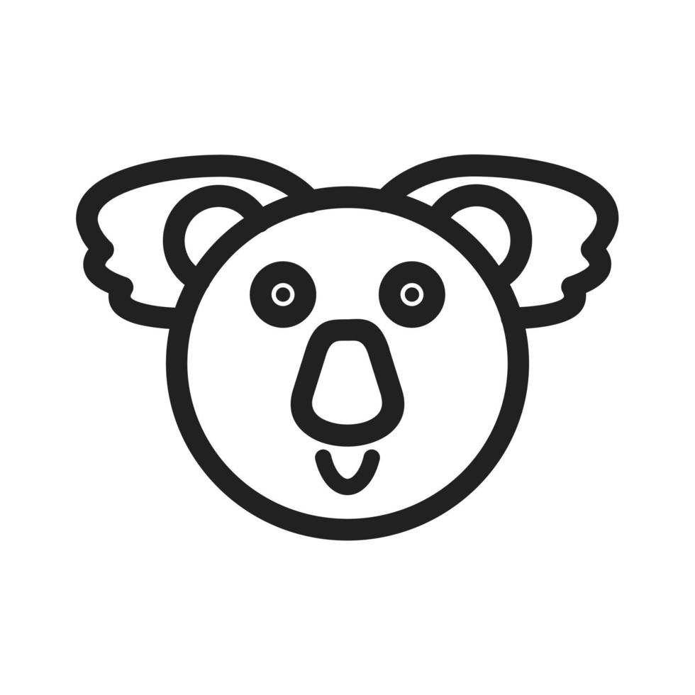 icône de ligne de visage d'ours koala vecteur