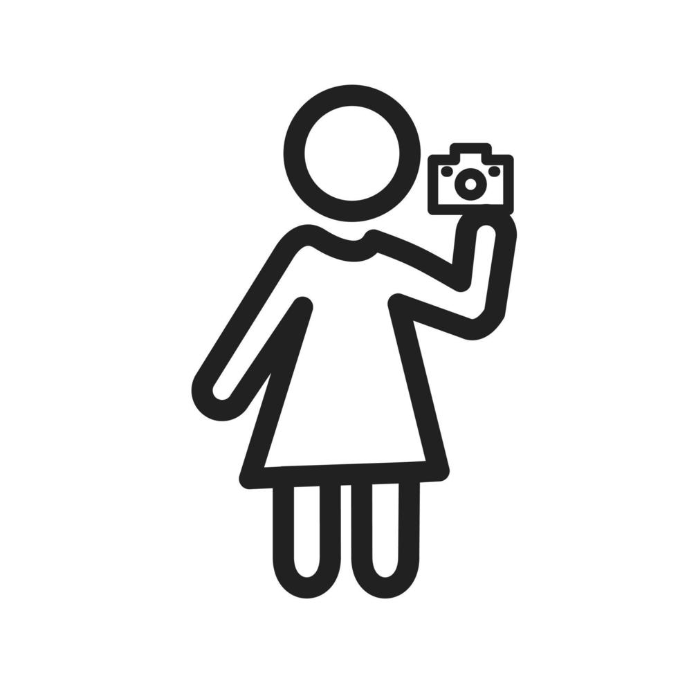 femme prenant l'icône de photo vecteur