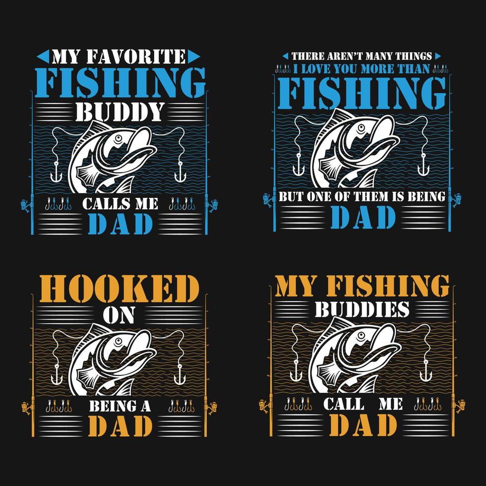 t-shirt fête des pères pêche papa typographie vecteur