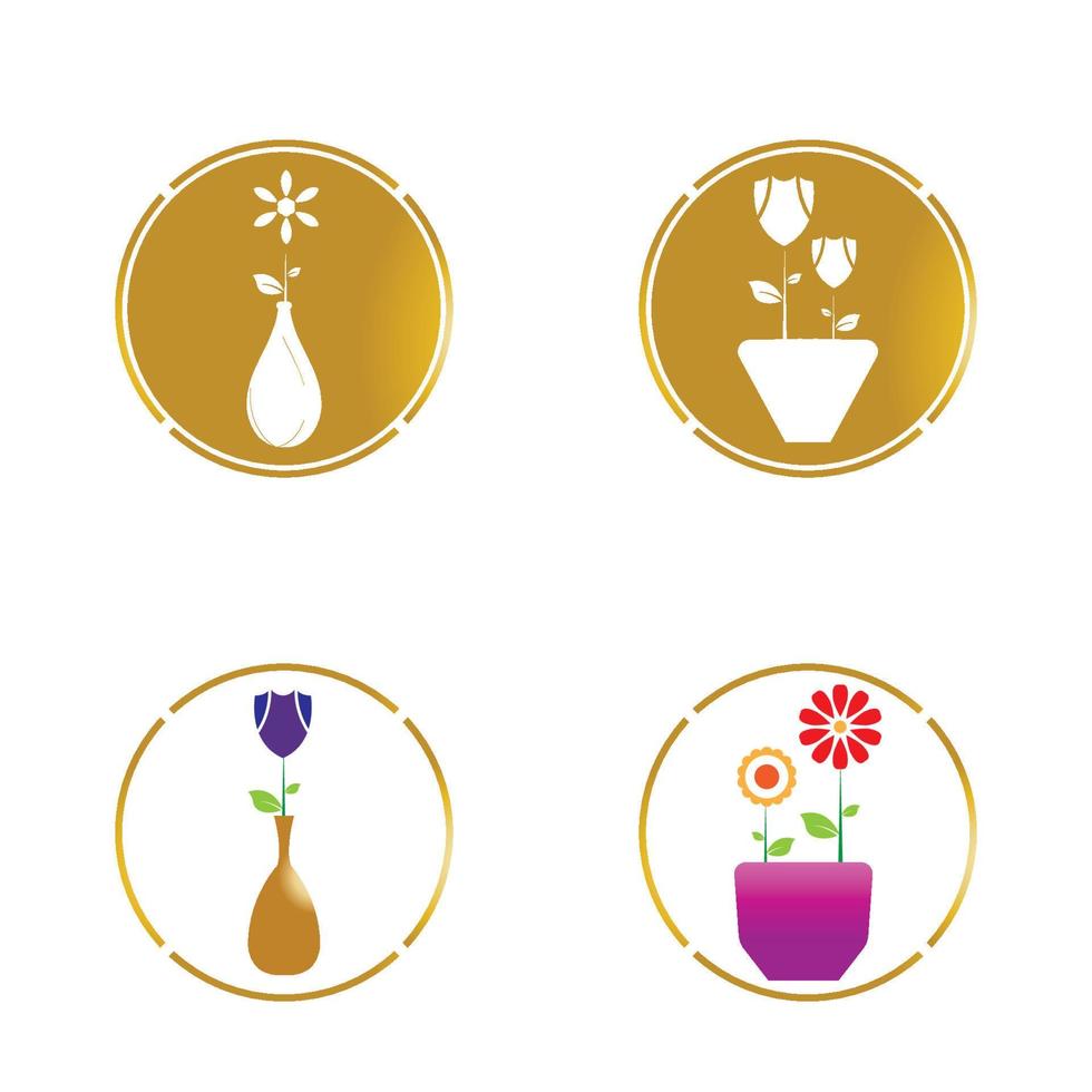 icône de vecteur de vase à fleurs