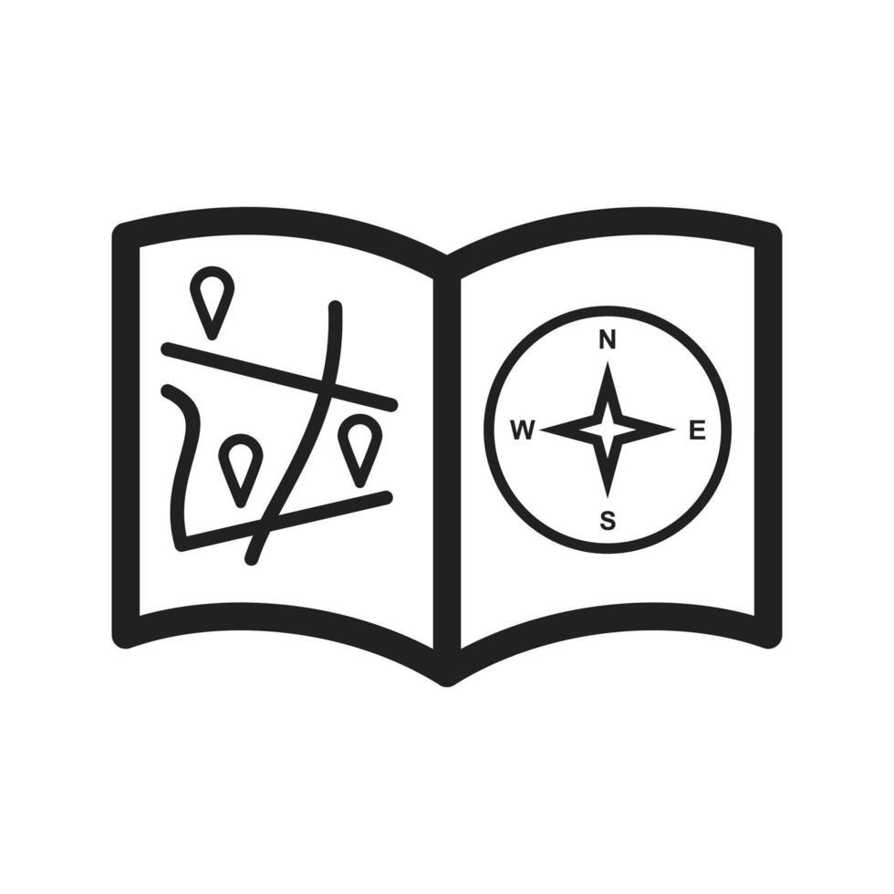 icône de livre d'itinéraires vecteur
