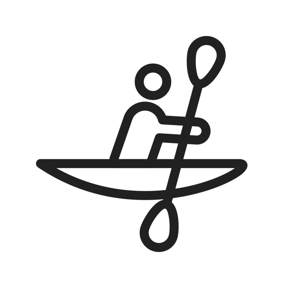 icône de ligne de kayak vecteur