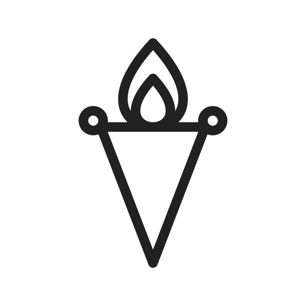 icône de la ligne de la torche du musée vecteur