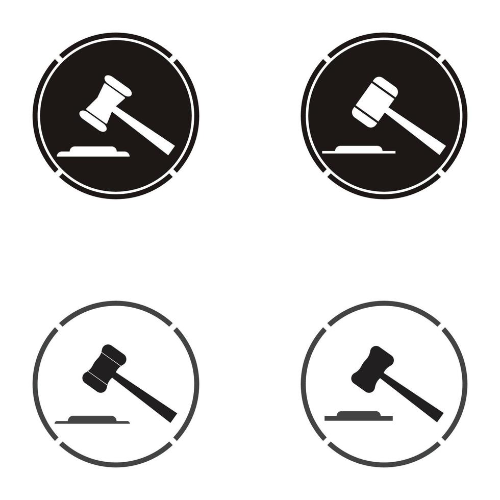 marteau d'un vecteur d'icône de juge