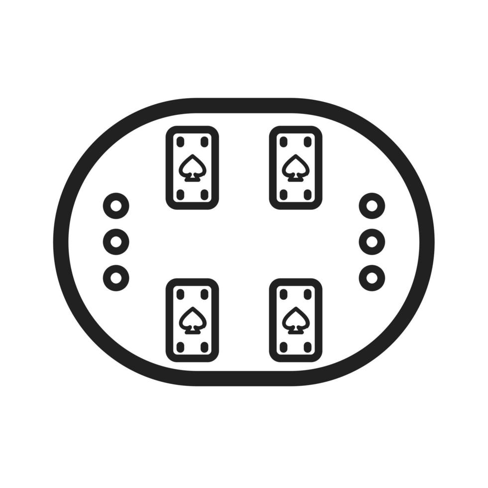 icône de ligne de table de cartes vecteur