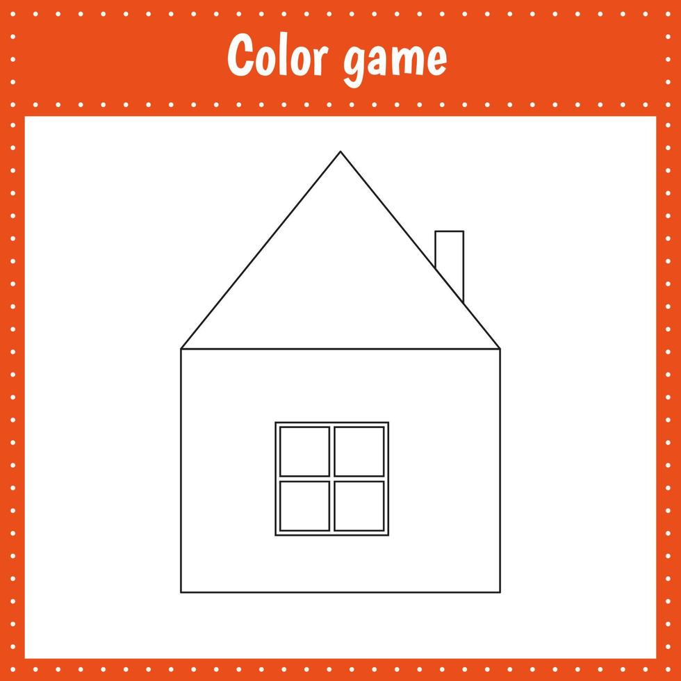 coloriage d'une maison pour les enfants vecteur
