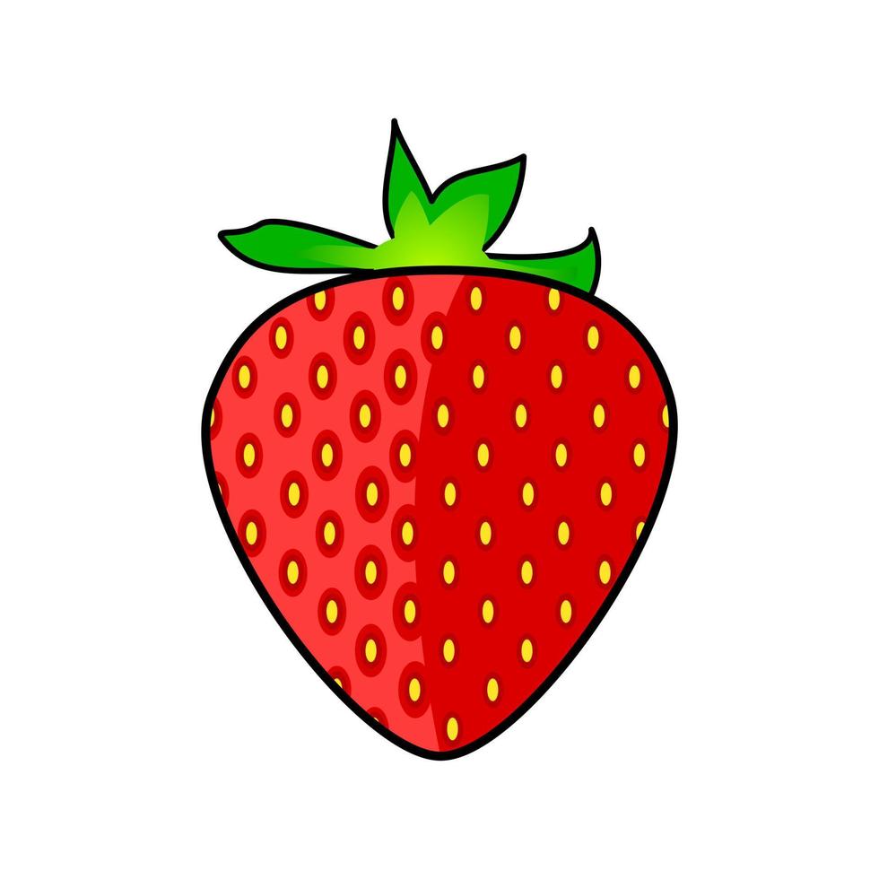 illustration colorée de fraise sur fond isolé vecteur