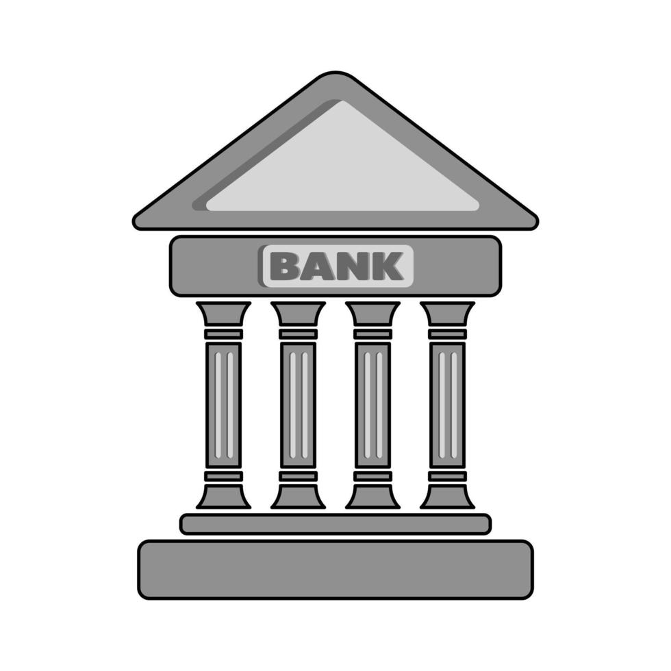 illustration couleur simple d'une banque sur un fond isolé vecteur